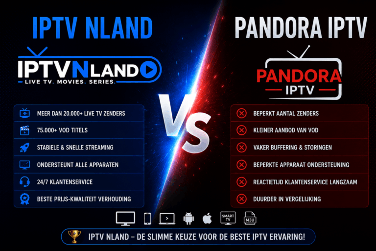 Pandora IPTV Zenderlijst vs IPTV NLand